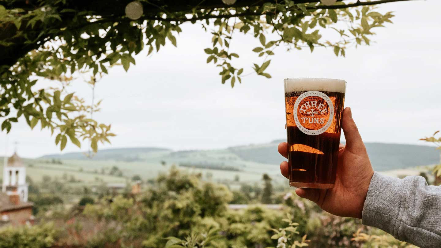 three tuns brewery beer in glass