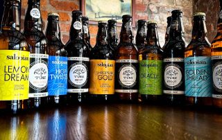 Beer and wine selection in the cider and beer special offer at Longden village stores