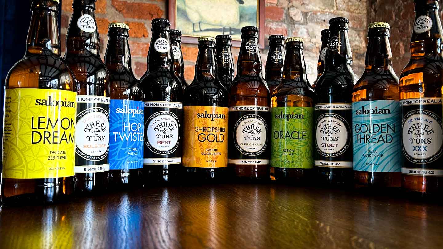 Beer and wine selection in the cider and beer special offer at Longden village stores